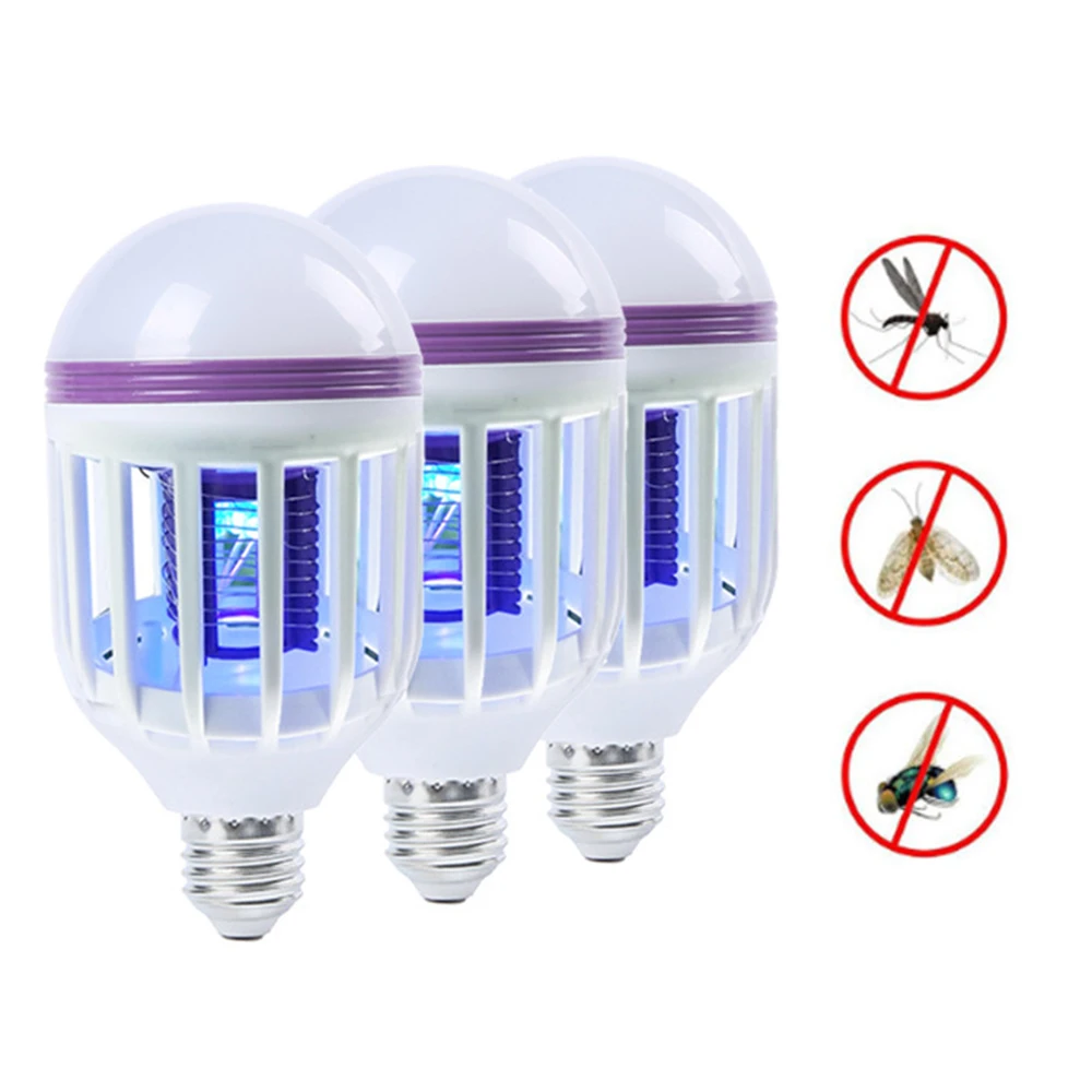 

2 In 1 12W LED Bulb Mute Mosquito Killer Lamp E27 Electric Trap Mosquito Killer Light Outdoor Camping Night Sleeping Lamps 2019