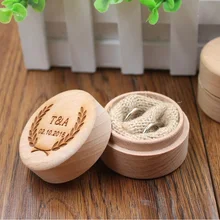 Заказная коробка для колец, персонализированная свадьба на День Валентина, обручальное деревянное кольцо, коробка для несущей колец в деревенском стиле, держатель для свадебного кольца