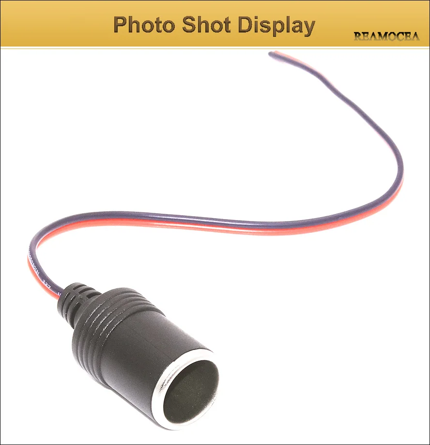 Reamocea 1Pc 12V24V DC 10A Max 120W Car Cigarette Lighter Charger Cable Female Socket Plug Connector Adapter Cable Accessories (12)