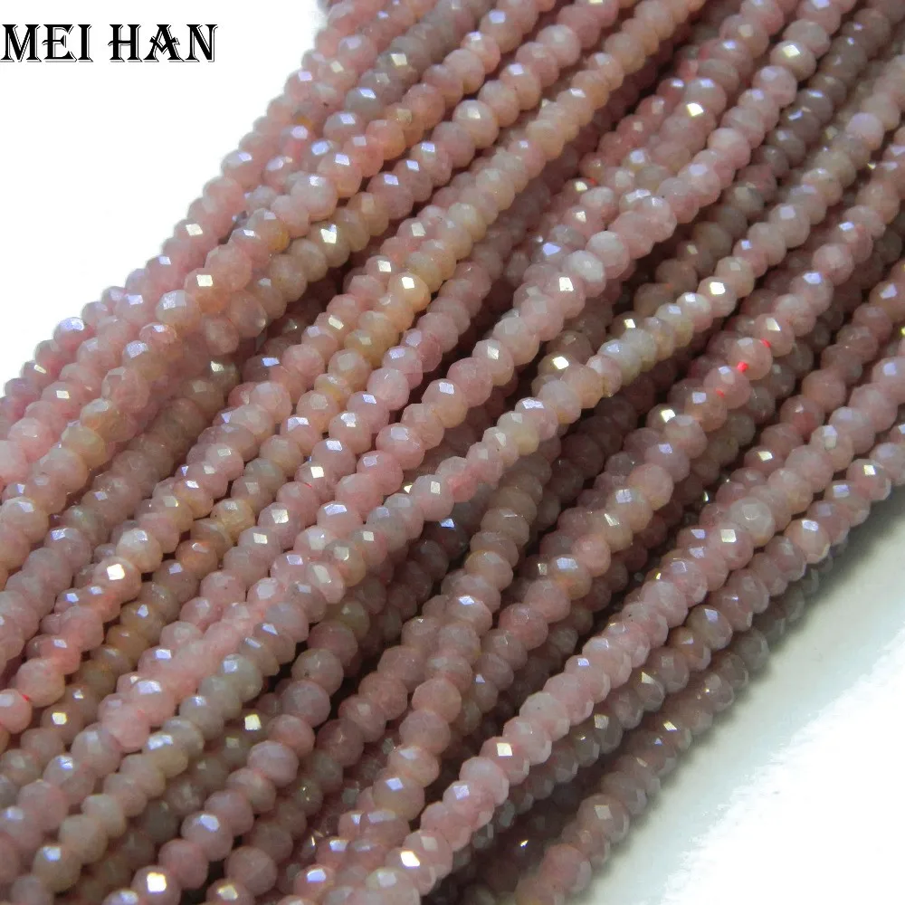 

Meihan Free shipping (130pcs/set) Natural Myanmar Ruby 2-3*4-4.5mm faceted rondelle stone beads for jewelry making design