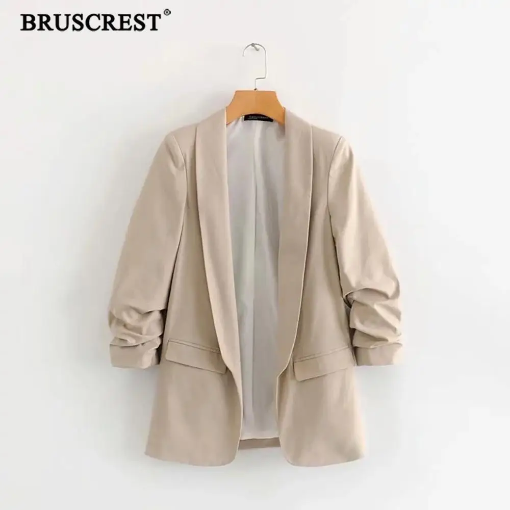 

Korean clothes fall 2019 women blazers and jackets casual long sleece office blazer women pockets coat blazer feminino outerwear