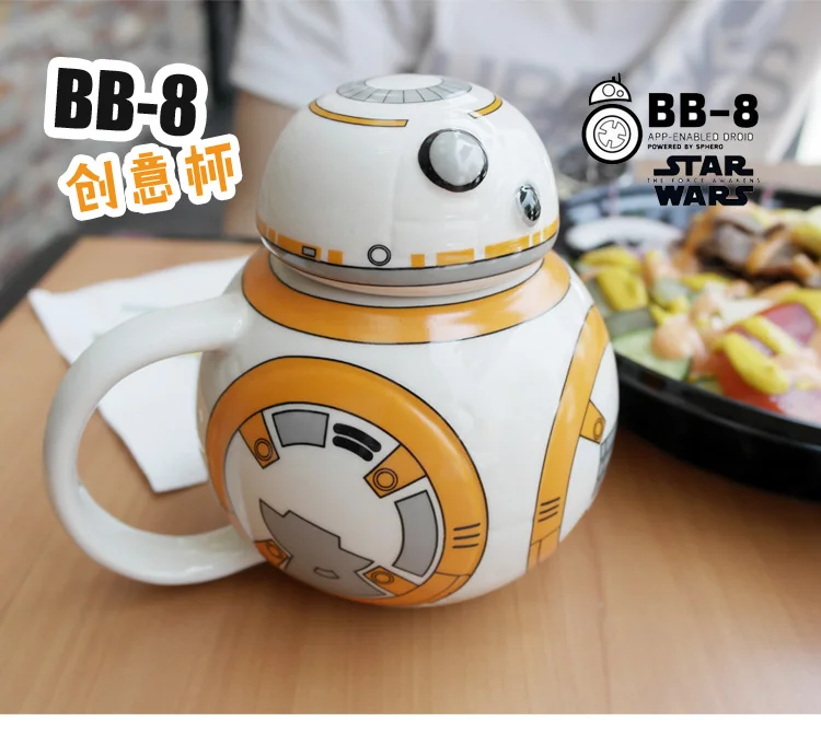 Звездные войны, BB-8, робот, кружка, 420 мл, фарфоровая чашка, кружки, индивидуальные керамические кофейные чашки с крышкой, Забавный чай, креативный Zakka, стакан, подарок