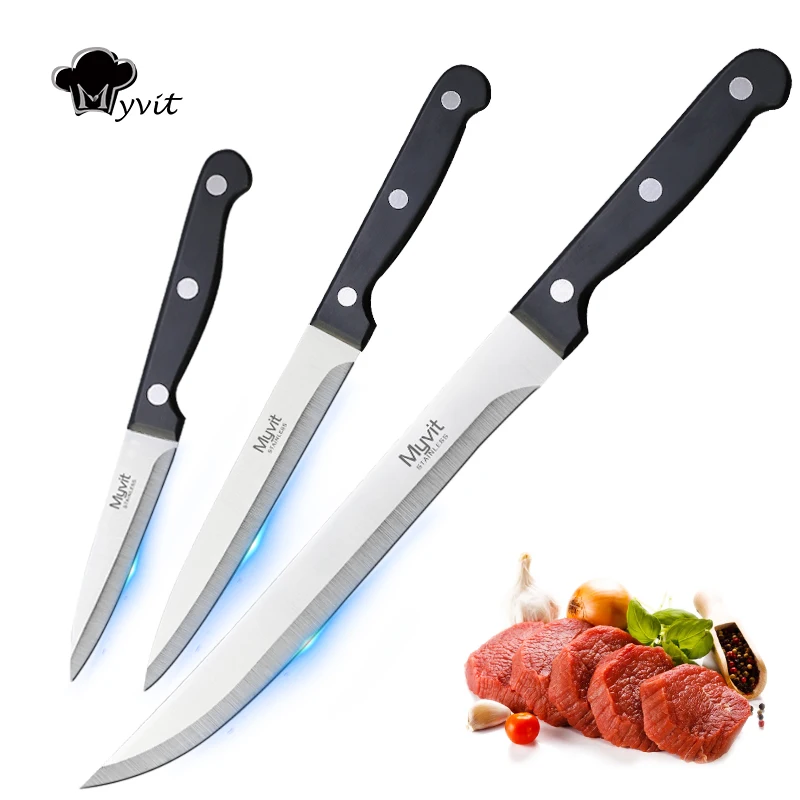 Набор кухонных ножей для очистки овощей, набор кухонных ножей шеф-повара, японский 3,5 5 8 дюймов 3CR14 420C, инструменты для приготовления пищи из нержавеющей стали