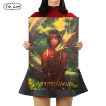 TIE LER Миядзаки аниме плакат Унесенные призраками крафт-бумага кафе бар ретро плакат декоративной живописи художественные наклейки на стену домашний декор