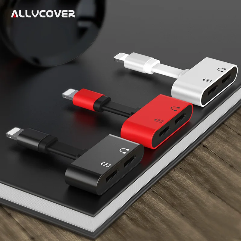 Allvcover 2 in 1 Charging Audio Adapter Converter for Lightning Charger Splitter For iPhone 7 8 Plus X | Мобильные телефоны и
