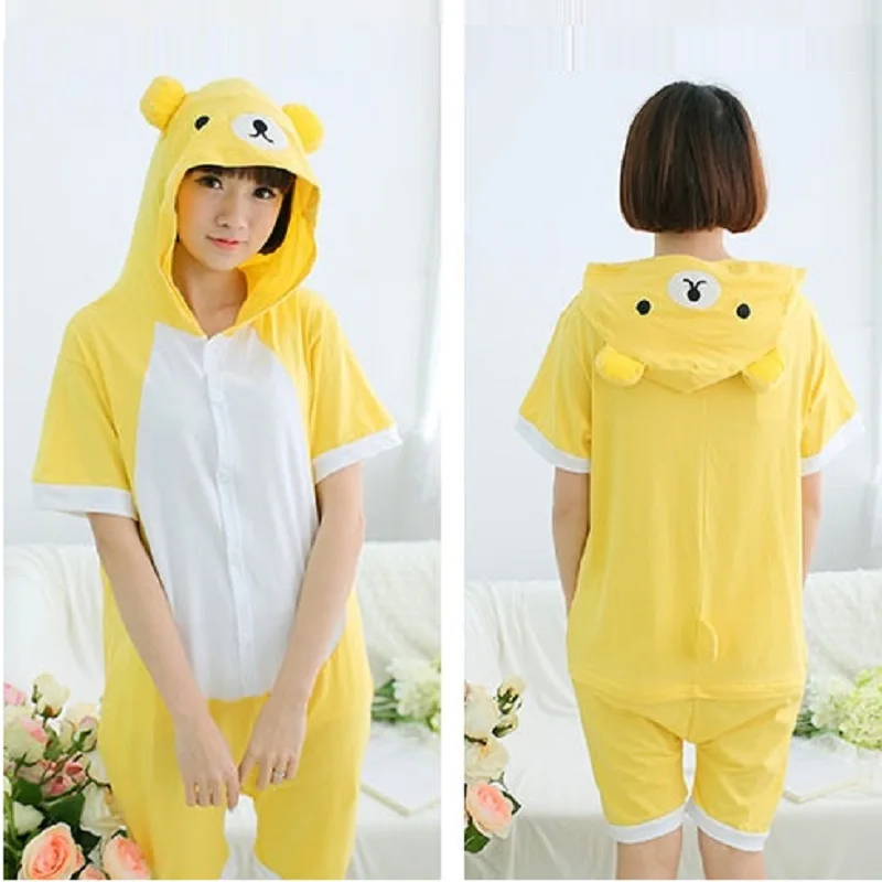 Женские Хлопок Kigurumi пижамы Onesie Лето животных легко нести Комбинезоны для