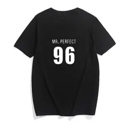 Новинка 2018 года Европейский стиль MR PERFECT 96 письмо универсальные летние футболки принт хлопок повседневное для женщин короткий рукав O