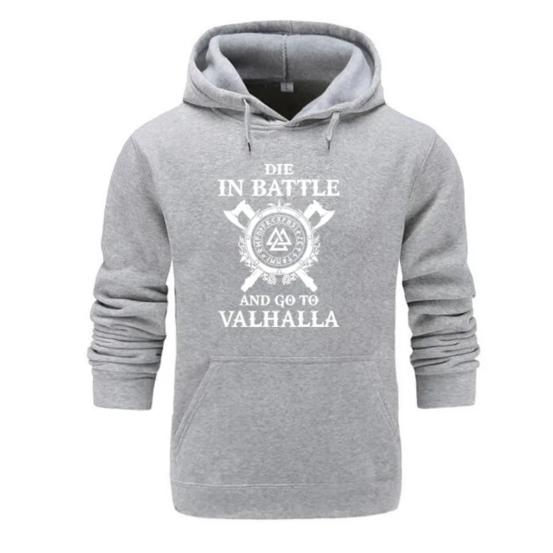  GVHHCK Odin Vikings Hoodie Men Die In Battle And Go To Valhalla Hooded Sweatshirt Coat Winter Warm 
