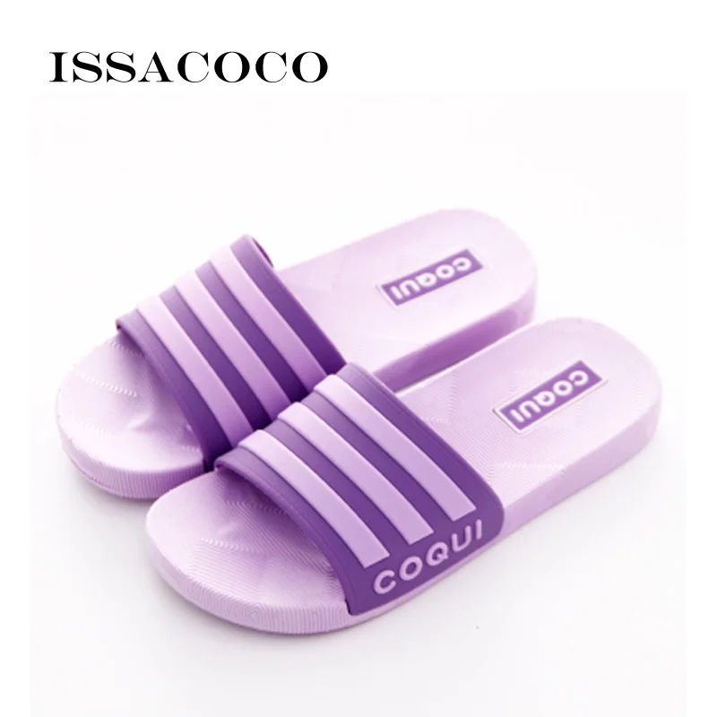 ISSACOCO/Коллекция года; женские шлепанцы; женские сандалии; Высококачественная мягкая Летняя обувь; Повседневная пляжная обувь для ванной; Zapatillas Pantufa
