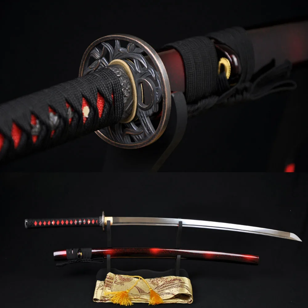 

Handmade Japanese Samurai Katana Sword 1060 High Carbon Steel Full tang Blade Sharp - Custom Real Espadas Katanas Battle Ready