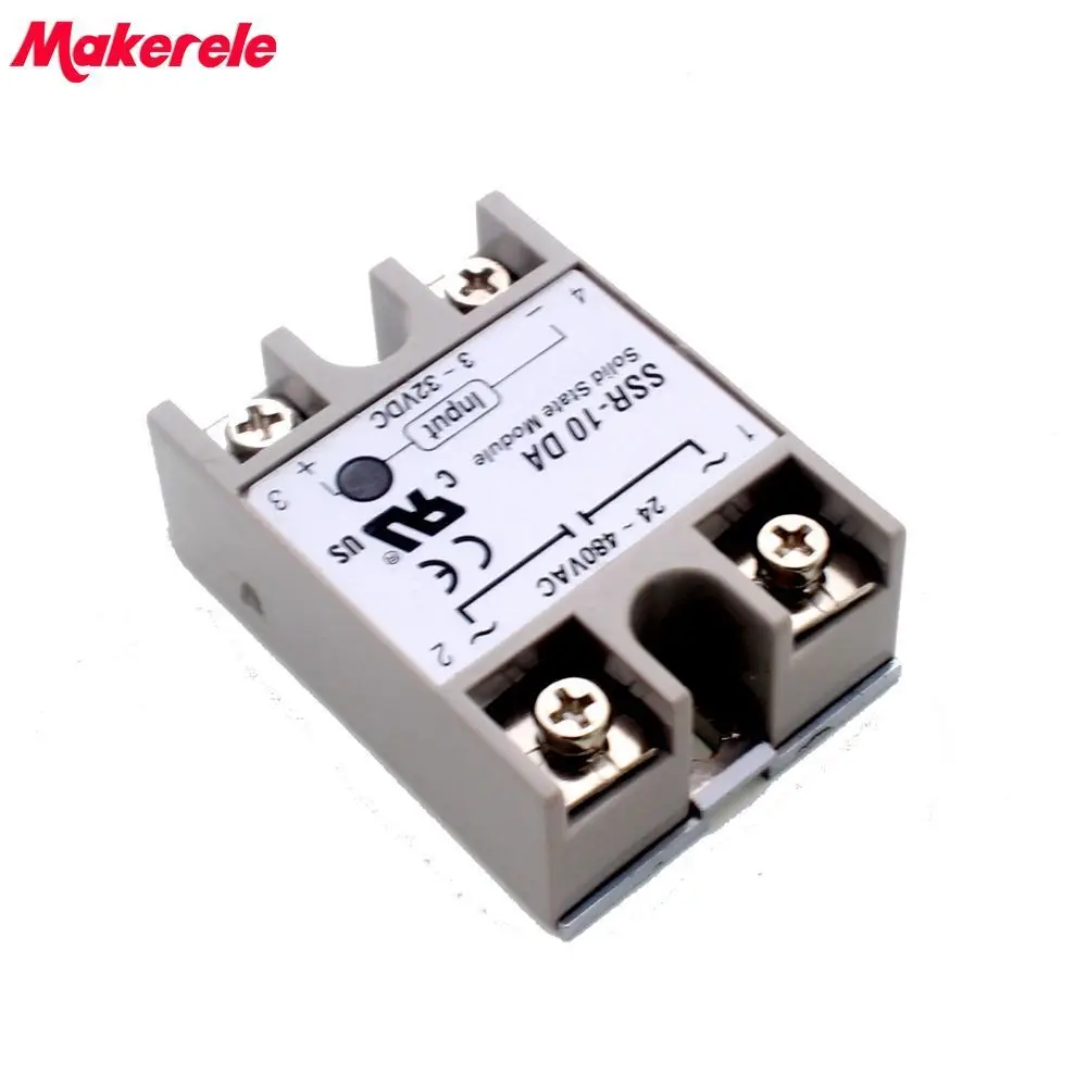 

3-32VDC Solid State Relay SSR-10DA 10A Module Input 24-380VAC top brand makerele