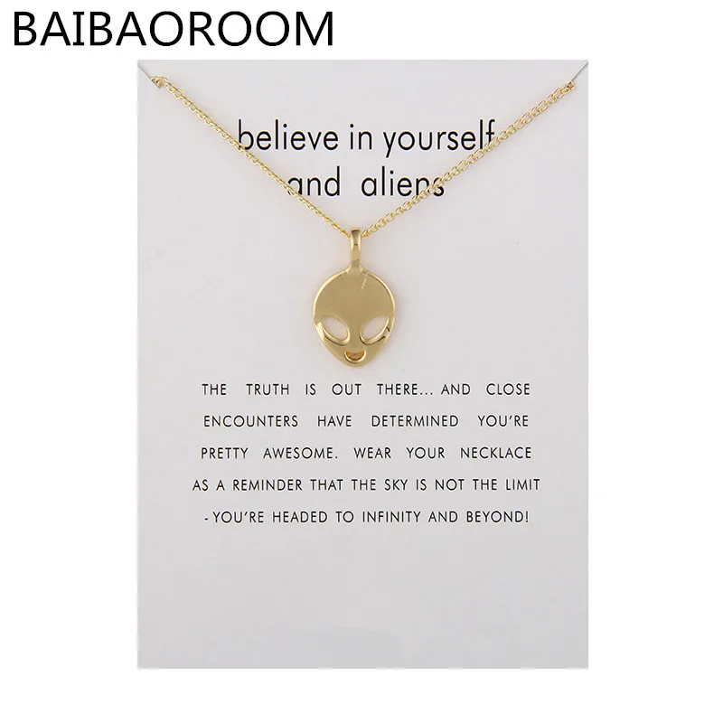 Fashion Jewelry Believe In Yourself And Aliens Necklace Pendant For Women