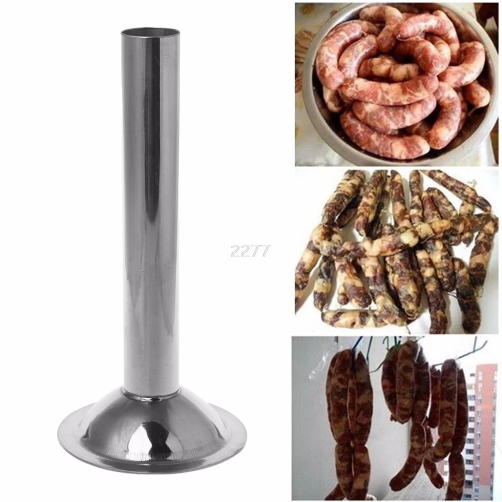 

Stainless Steel #10 Size Meat Grinder Sausage Stuffer Tube Horn Funnel Filling A18 dropshipping