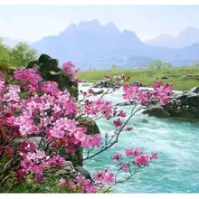 4055 романтическая речная краска комплекты номеров для взрослых DIY