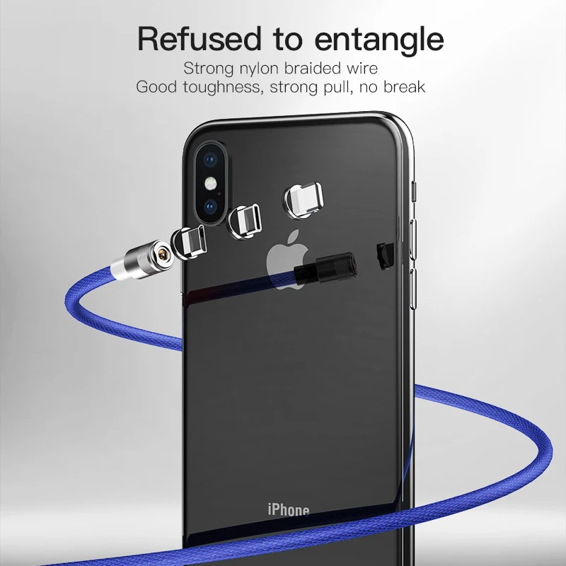 ! ACCEZZ Магнитный Usb зарядный кабель для IPhone 8 X XR XS MAX Micro usb type C Магнитная Зарядка samsung