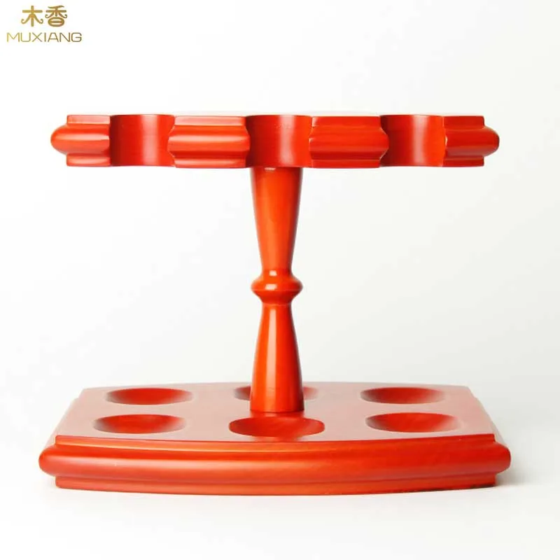 zt5 muxiang good quality beech wood pipe holder 6 seat smoking pipe rack vertical tobacco pipe stander for 6 pipes china factory sale