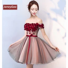 JaneyGao, короткое платье для выпускного вечера, женское, официальное, короткое, вечернее, вечернее, официальное платье,, Новое поступление, лодочка, ворот, элегантное, винтажное, выпускное платье