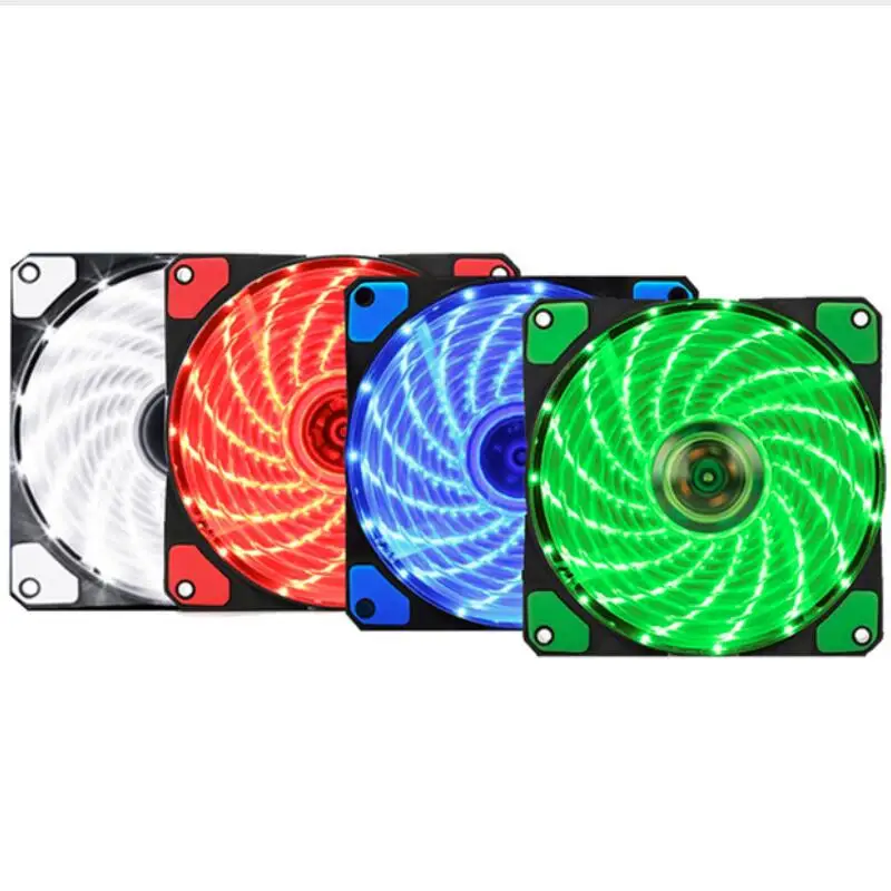 

120mm PC Computer 16dB Ultra Silent 15 LEDs Case Fan Heatsink Cooler Cooling pc fan 120mm,12CM Fan,12VDC 3P IDE 4pin