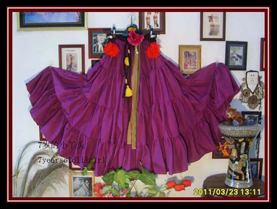 

cotton 4tiered 20yards Ats Gypsy tribal belly dance skirt EH35