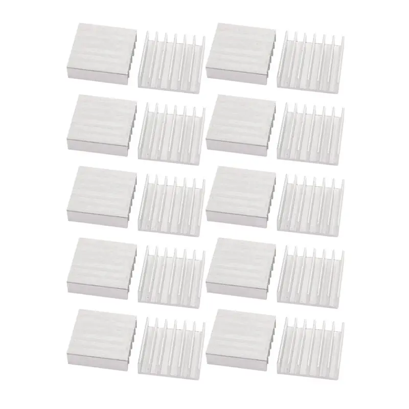 20Pcs 20mm x 20mm x 6mm Aluminium Kühlkörper Kühler Kühlung Fin Silber Ton-in Radiatoren & Teile aus Kraftfahrzeuge und Motorräder bei