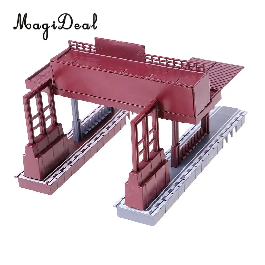 1:87 Scale Train Station Architectural Model Building Kit Railway Railroad Street Scenery Children Kids Toys Gift