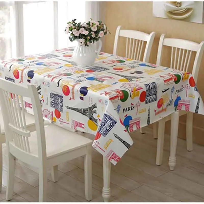 

Meijuner PVC TableCloth Waterproof Rectangular Plastic Picnic Cloth for Tea Table Home Textile Fashion Love Festive Red MJ033