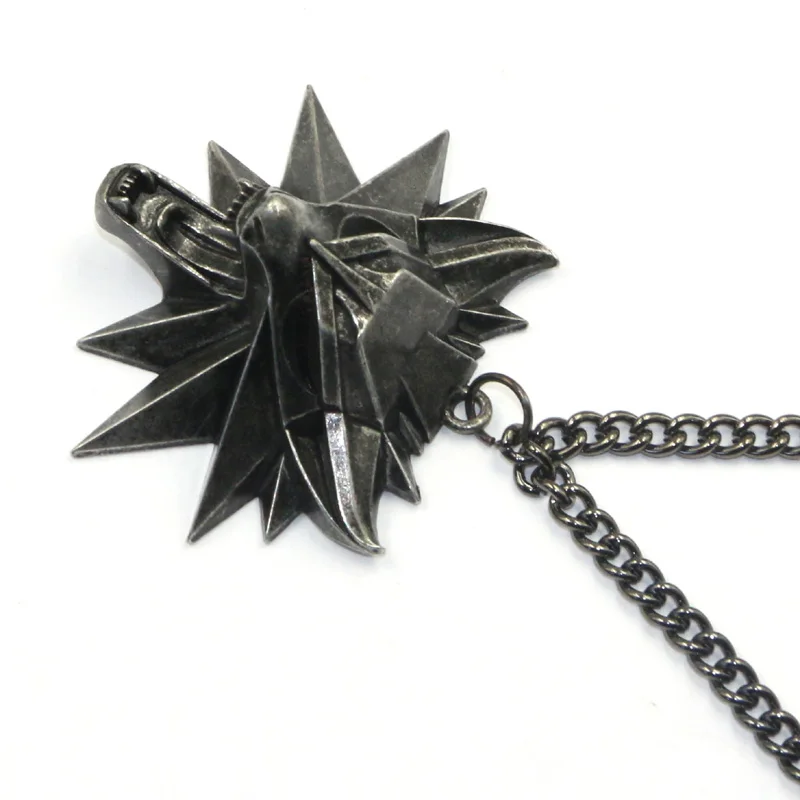 Vintage Wolf Head Necklace The witcher Pendant the witcher 3 wild hunt Figure Game Wizard witcher 3 Medallion Pendant Necklace