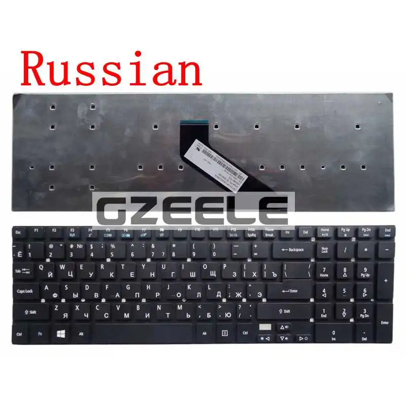 GZEELE Русская клавиатура для acer Extensa 2508 2509 2510 2510G Z5WBH EX2508 X2508 EX2509 EX2510 2508 г 2509 2510G-365E ру черный - Цвет: Черный