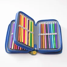 School Pencil Case 72 Holes 4 Layers Penal Pencilcase Kawaii Cute Smile Large Pen Bag for Boy Girls Stationery Box Pouch Handbag sketch school pencil case 72 holes penalty pencilcase large zipper pen bag four multi layers boy girls set box stationery pouch