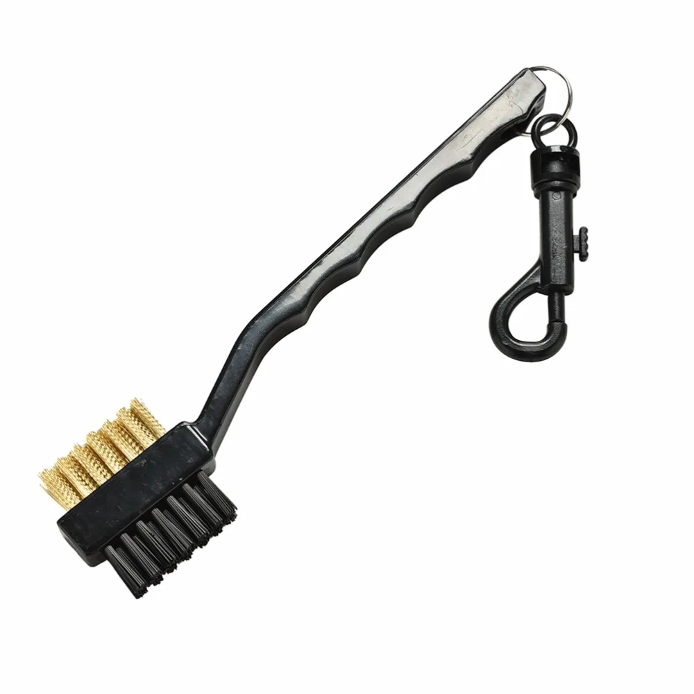1PCS 2 Sided Brass Wires Nylon Golf Club Brush Groove Ball Cleaner Kit
