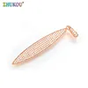ZHUKOU-Colgante pequeño de hojas de otoño de estilo coreano, 10x68mm, dijes de cristal de Metal para accesorios de joyería, modelo: VD410 ► Foto 3/6