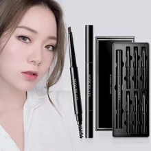 Натуральный Водостойкий карандаш для бровей 1 карандаш 6 Набор сменных стержней долговечные натуральные Двойные головки карандаши для бровей 998