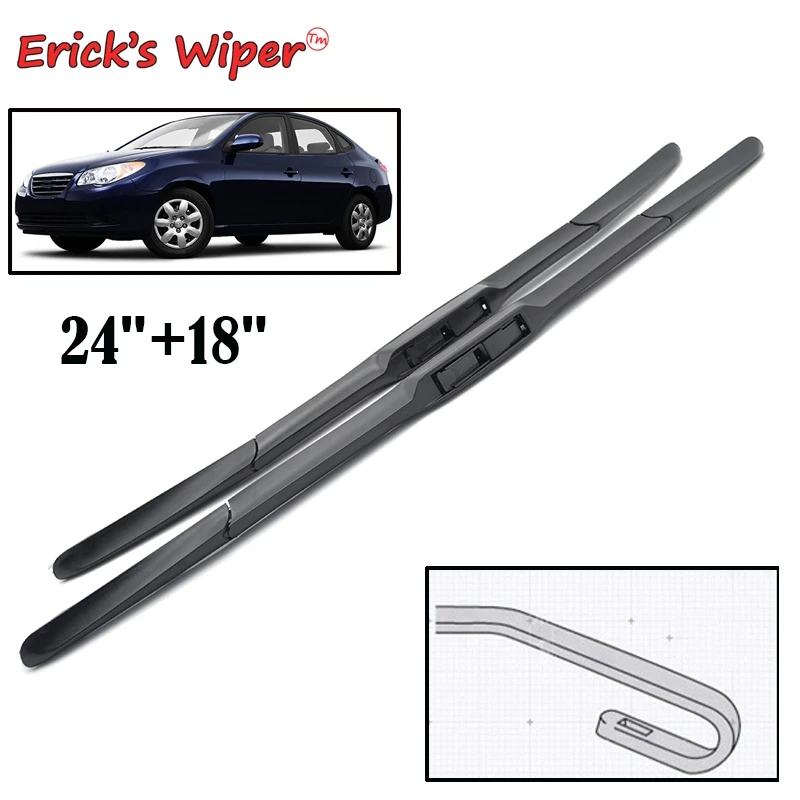 

Erick's Wiper LHD Front Hybrid Wiper Blades For Hyundai Elantra HD 2007 - 2010 Windshield Windscreen Front Window 24"+18"