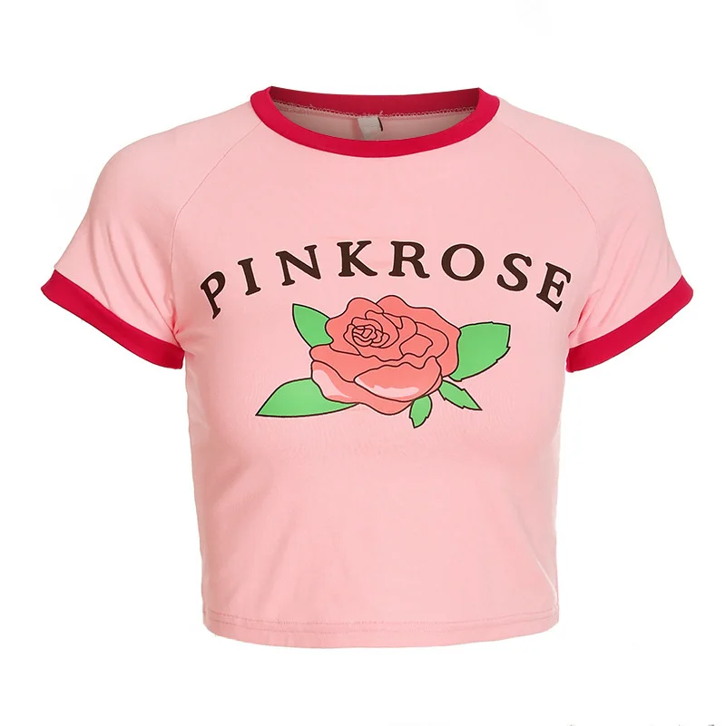 Women Retro 80s 90s T Shirt Crop 