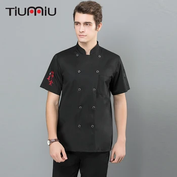 

Men Women Chef Uniform Cook Jacket Costume Summer Short Sleeve Restaurant Kitchen Canteen Unisex Work Clothes High Quality