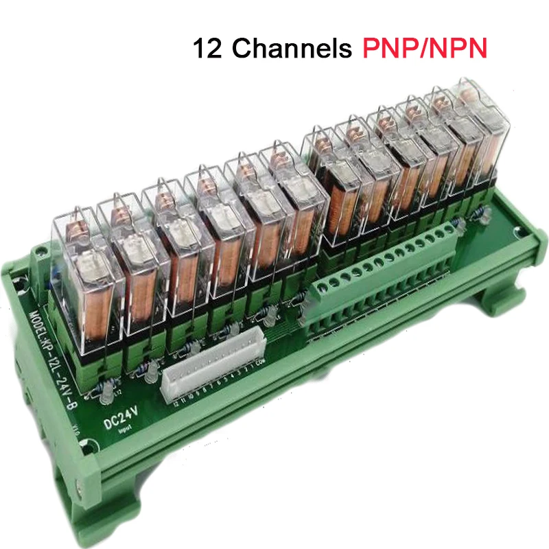 16/12/10/8/6/4/2 Каналы DC 24V 16A PNP/NPN релейный модуль с plc разъемом терминалов c креплением на рейке DIN В комплект поставки входит адаптер