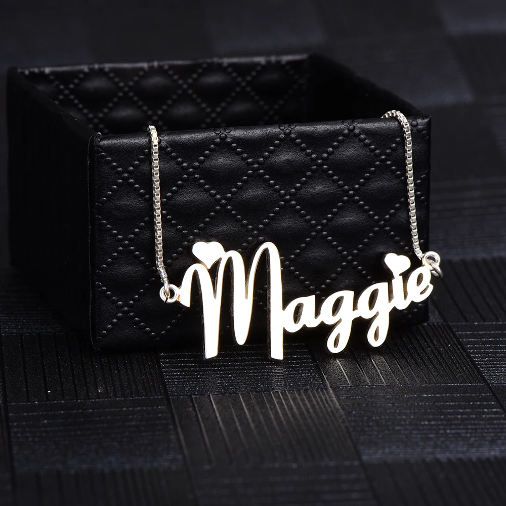 

RainMarch Personalized 925 Silver Name Necklace Women Custom Necklaces & Pendants Customiz Necklace Birthday Gift Dropshipping