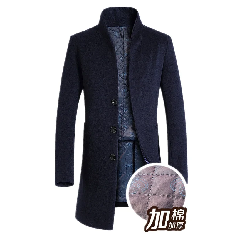 BOLUBAO Autumn Winter Men Wool Blends Coats Men's Solid Color Slim Fit Trench Coat Casual Brand Quality Wool Blends Coat Male