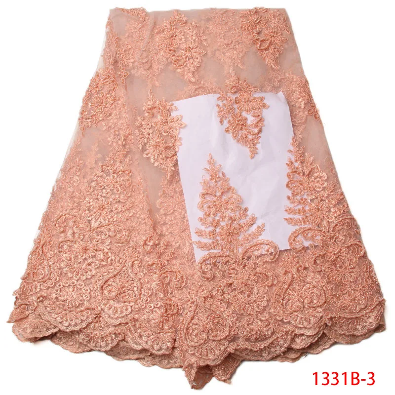 

Heavy Beaded Lace Fabric French Design Handmade Of Lace Fabric 2017 Latest Design Tulle African Lace Fabric For WeddingQF1331B-1