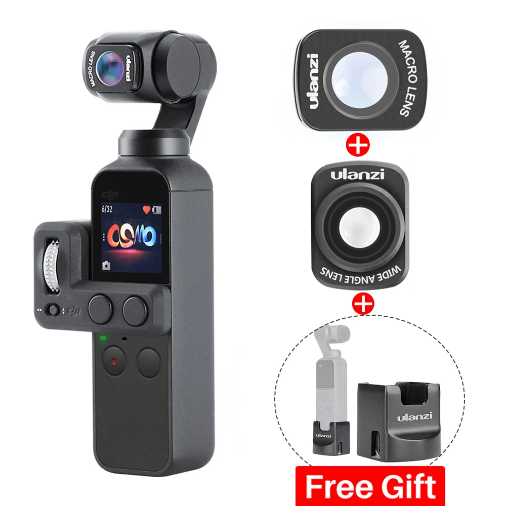 

Osmo Pocket Accessories Lens Kit 0.65X Wide-angle Lens + Close up Macro Lens Magnetic Structure for DJI Osmo Pocket Camera