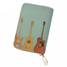 NOISYDESIGNS PU Leather ID Card Holder Guitar Credit Card Holder for Women Fashion Driving License Cover Ladies Case for Card