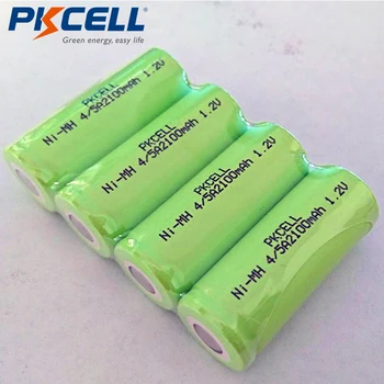 

4pcs PKCELL 1.2V 4/5A 2100mAh NiMh Rechargeable Batteries Flat Top For Soldering