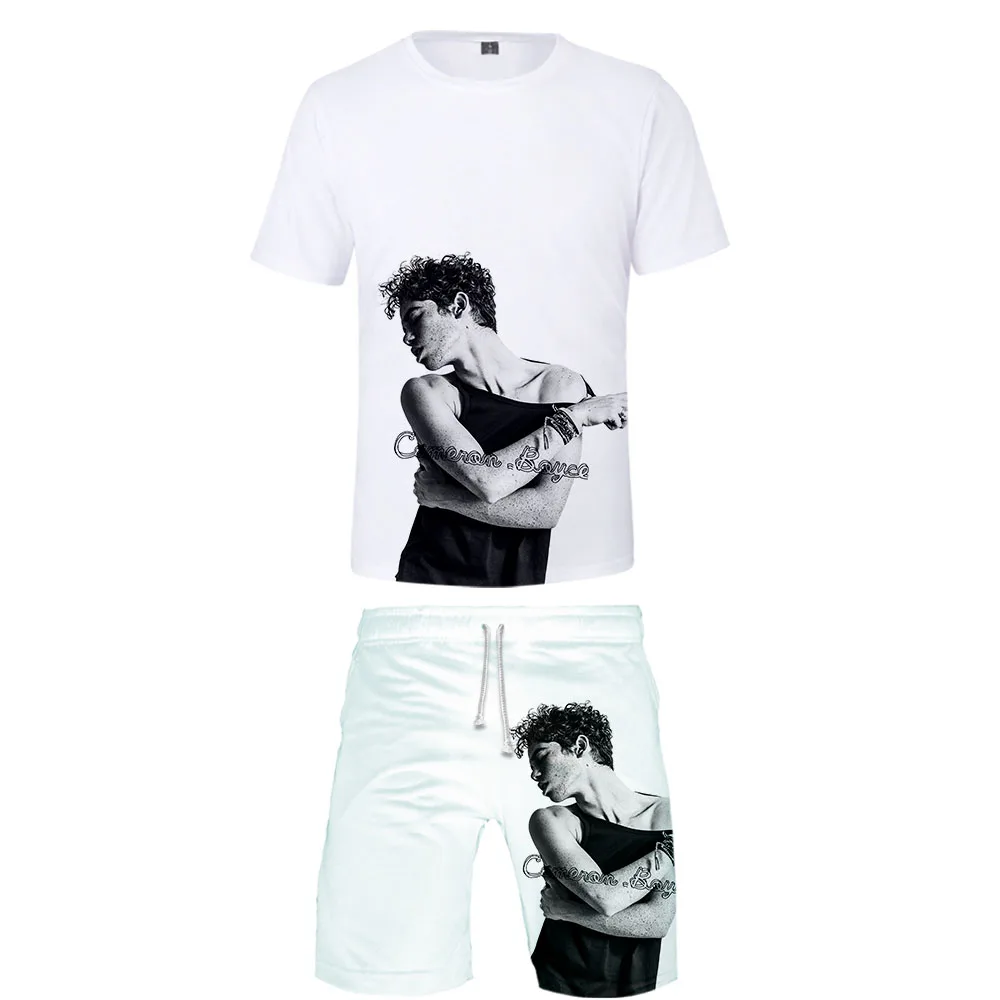 2019 Cameron Boyce комплект из двух предметов футболка и шорты Harajuku Мужская футболка Cameron Boyce уличная Harajuku короткий рукав плюс размер