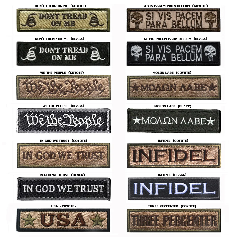 

Embroidery USA Infidel Tactical Stripe Patch Cloth Military Dont Tread On Me Morale Armband Punisher Skull Combat Army Badge