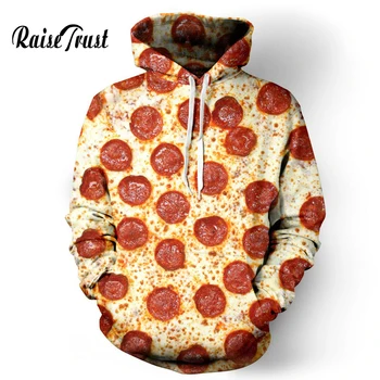 

Raise Trust New Arrival Unisex Hoodies 3d Print Sausage Pizza Hooded Fashion Sweatshirt for Women/Men Harajuku Street Wear
