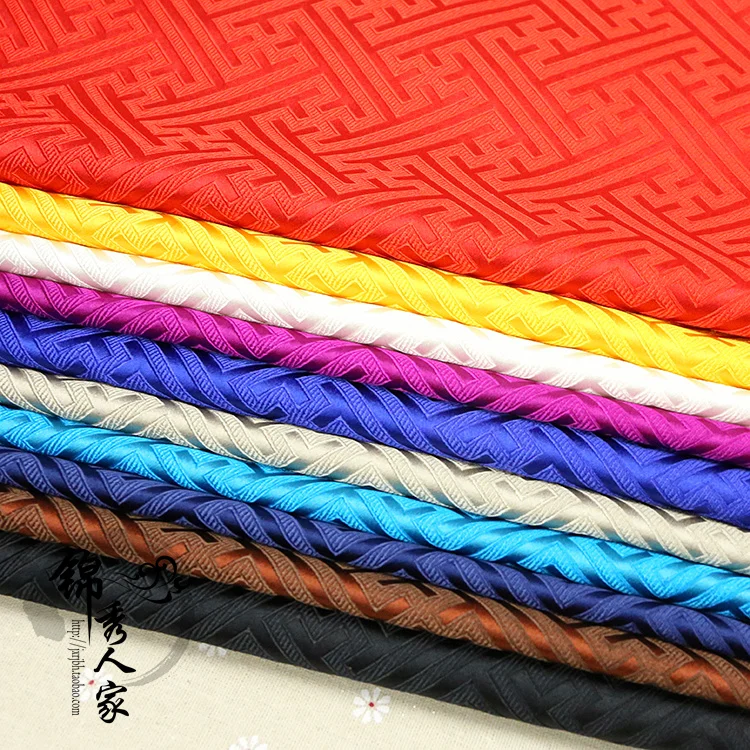 Large paper brocade the Great Wall lattice fabric cloth costume Hanfu Tangzhuang Qipao jacquard silk cloth/100cm*75cm