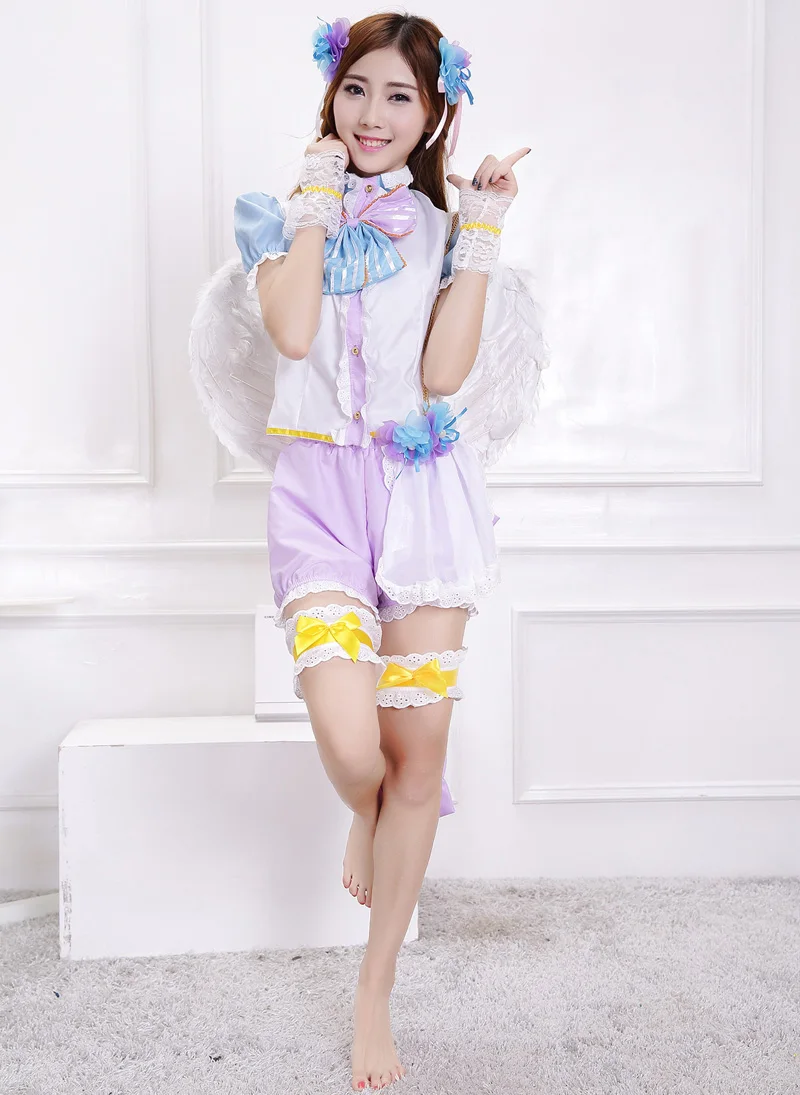 Lovelive Hoshizora Rin белый костюм ангела на День святого Валентина для косплея полный