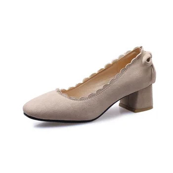 

In the spring of 2019 the new high contracted joker with shallow mouth square single shoes 33-43