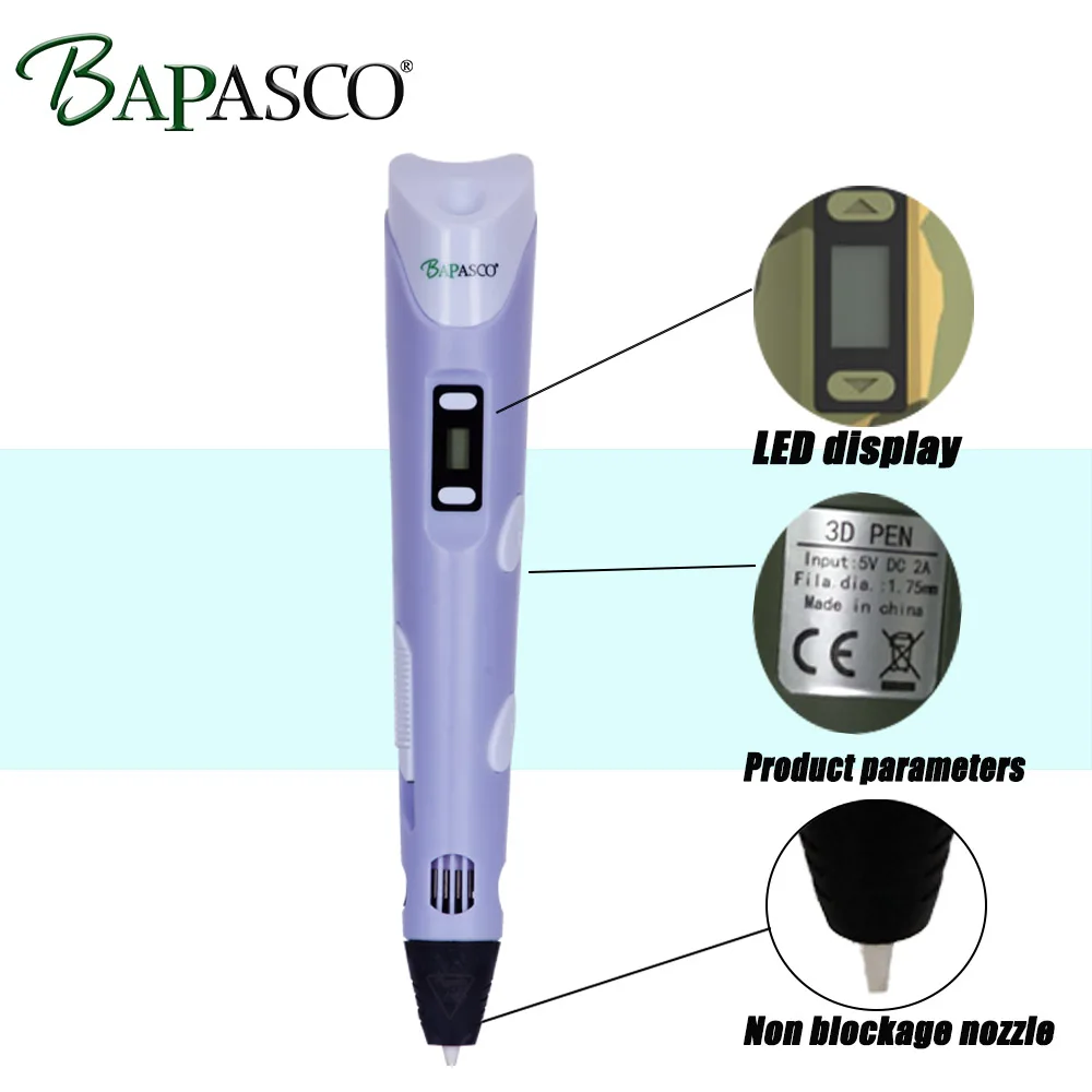 

BAPASCO 3d pen 1.75mm ABS / PLA filament, 3d model, 3d printing pen new children's year gift birthday gift Christmas gift