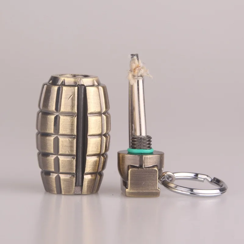 Bronze Grenade Lighter Oil Kerosene Lighter key chain lighter Creative